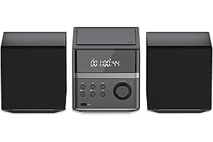 LONPOO Impianto Stereo Casa，2 x 15-W Hifi Stereo Casa Radio CD(Support for Stereo Bluetooth Casa, FM Radio CD, Lettore CD Stereo)