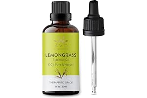 AVD ORGANICS Ätherisches Zitronengrasöl 30 ml | 100% rein und natürlich | Ätherisches Öl in therapeutischer Qualität für Aromatherapie und Hautpflege | 1 fl. oz. Unze. Oz