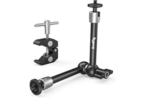 SMALLRIG Super Clamp et Bras Magique Articulé à Friction Réglable de 10 Pouces avec Vis 1/4" pour Moniteur LCD/Lumières LED - 2732B