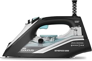 Taurus – Plancha Ropa Geyser Eco 3200 | 3200W | Suela Ultra X-Slide | Golpe Vapor 220g/min | Rápido Calentamiento | Antical | Antigoteo | Autolimpieza
