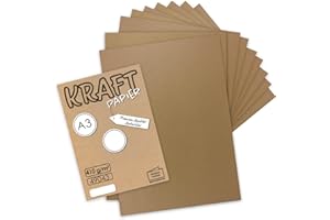 NEUSER PAPIER 30x Vintage Kraftpapier DIN A3 410gr natur-braunes Recycling-Papier nachhaltig Bastel-Karton Künstler-Karton Künstler-Pappe Großbogen - UmWelt by GUSTAV NEUSER