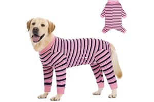 FEimaX Tuta da Recupero per Cani Dopo l'Intervento Chirurgico, Body Post Operatorio per Cane Femmina e Maschio, Tuta di Recupero a Maniche Lunghe per Cani di Piccola Media Grande Taglia (Rosa, XXL)