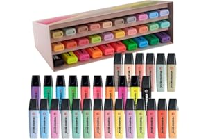 STABILO BOSS ORIGINAL Set de 30 marcadores, 9 fluorescentes, 14 pastel, 6 en tonos naturales y 1 negro, perfecto para marcar, resaltar y subrayar