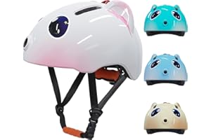 Shinmax Casco de bicicleta para niños con dibujos animados en 3D, para niños y niñas, 3-6-8-10 años, para bicicleta de correr, monopatín, scooter, tamaño ajustable