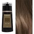 Nova Hair Dye Shampoo,Plant herbs Instant Dye Shampoo for Men & Women-Quick,Easy,and Safe Hair Color Solution with Gray Coverage-Ammonia-Free (Light Brown)