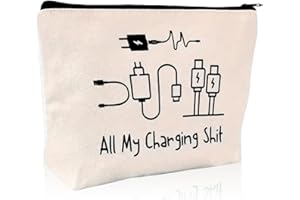 GENERIC Charging Cable Organizer Bag, All My Charging Stuff Travel Pouch, Funny Zippered Cable Storage for Women Men, Tech Charger Cord Organizer Gift