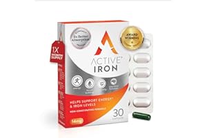 SOLVOTRIN Active Iron Supplement 14 mg – Helps Support Iron & Energy Levels – Gentle, Non-Constipating, Highly Absorbed – 30 Capsules, 1 Month Supply