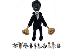 GUUIESMU Skibidi Toilet Plush Toys,Skibidi Toilet Cameraman,Skibidi Toilette Peluche,Skibidi Toilet TV Man Plush,Skibidi Toilet Figuren,Stuffed Animal Plushie Doll Toys Gift for Kids (5)