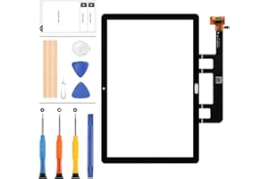 LADYSON Écran de rechange 10,1" pour Huawei MediaPad M5 Lite LTE 10 BAH2-L09 BAH2-L09C Bach2-L09C Bach2-W19C Écran tactile numériseur Capteur plein verre Lentille Kit de pièces avec outils gratuits (Noir)