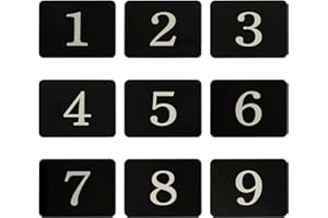 STAYMAX Targhetta rettangolare in acrilico per armadietti, numero civico, con nastro autoadesivo (1-25, nero)