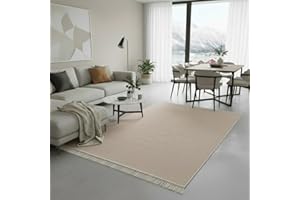 Jimri Alfombra de Pasillo - alfombras para salón, Dormitorio, Cocina, habitación Infantil, baño - Alfombra Boho Kelim - Beige, 120 x 170 cm
