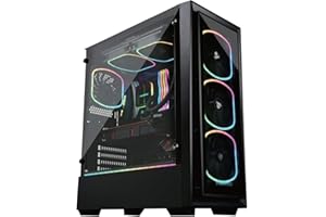 Enermax Starryfort SF30 Adressierbares RGB ARGB Mid Tower Gaming PC-Gehäuse aus gehärtetem Glas, pro installierte A-RGB-Lüfter (X4), ECA-SF30-M1BB-ARGB