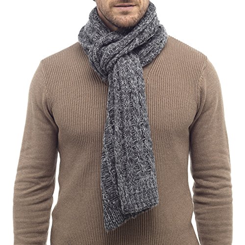 i-SmallsMen's Warm Stylish Cable Knit Slouch Beanie Hat OR Scarf OR Beanie Hat with Scarf