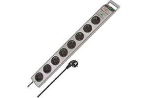 Brennenstuhl Super-Solid 8-facks grenuttag med överspänningsskydd (grenuttag med 2,5m kabel och strömbrytare - tillverkat av splitterfri polykarbonat)