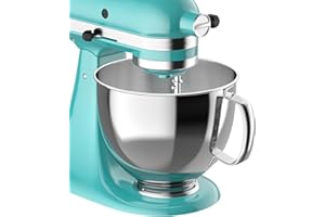 ‎COOLCOOK Coolcook Edelstahl-Schüssel für KitchenAid 4,5–5QT Standmixer, 5 Quart 304 Edelstahlschüssel, Küchenschüsseln für Mixer, spülmaschinenfest