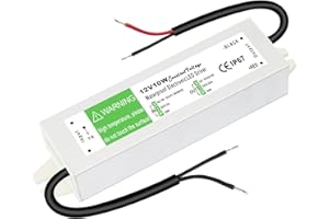 HNCY Alimentatore 12V 10W, Trasformatore 220V 12V, Alimentatore Interruttore 830mA, Impermeabile IP67 Trasformatori AC a DC, Driver LED Tensione Costante per Striscia LED, MR16 MR11 GU5.3 G4