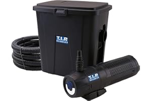 T.I.P. Teichaußenfilter-Set MTS 4000 UV 9 – Effizientes Filtersystem für Teiche bis 4.000 l mit UV-Strahler und Pumpe, 10 Liter Filterbehälter, 1.000 l/h, 24 Watt, 3 m Schlauch, 30296