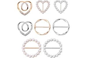 ENAESLOT 8 PCS Scarf Ring,T Shirt Tie Clips Scarf Ring Clip Tee Knot Ring Shirt Clips for Clothing Metal Circle Buckle Scarf Clip for Loose T Shirt Clothes for Loose Shirts Dresses Alloy Clothing Accessories