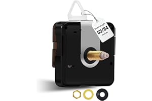 DEEWISH Mécanisme d'horloge de rechange à quartz - Fonctionne avec piles - Pièces d'horloge murale pour le faire vous-même (longueur totale de la tige 140/162,6 cm, aiguilles non incluses, série