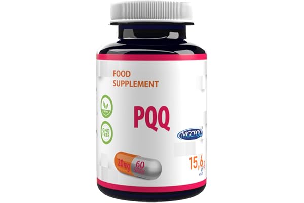 PQQ (MGCPQQ®) 20mg 60 Vegan Capsules, testé par un laboratoire tiers, sans gluten ni OGM