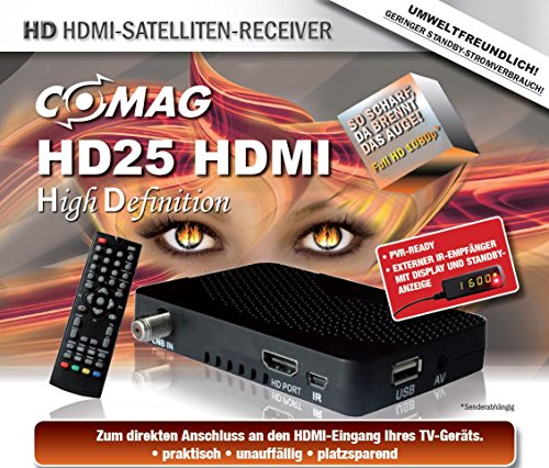 COMAG HD25 HDMI Mini HDTV Sat Receiver Stick Camping-Set inkl. 12V KFZ-Netzteil (USB 2.0, PVR Ready, externer IR-Empfänger, 12/230V) schwarz - 5