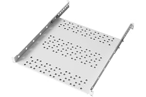 SABAJ M&D Rackhylla 19 Tum 1U 400 mm Grå – 20 kg, Justerbart Djup