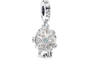 MSPOVOF Tiere Christmas Herz Schneeflocken Charms 5A Cubic Zirconia 925 Sterling Silber Armbänder Anhänger Weihnachten Geburtstage Geschenk für Damen