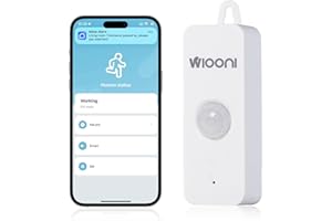 WIOONI Détecteur de Mouvement WiFi intérieur, Mini Detecteur Boite Aux Lettres, Détecteur de Mouvement Intelligent PIR pour Le Système de la Maison, Compatible avec Smart Life et Tuya Smart, Blanc