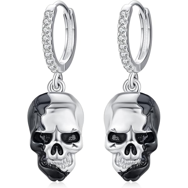 Boucles D'Oreilles Pendantes Halloween - Tête De Mort Jour Des Morts - Acrylique Coloré - Style Gothique Mexicain