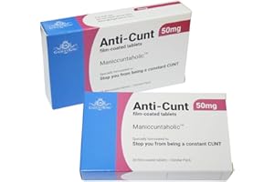 gadgetking JOKE PILL MEDICATION TABLET BOX Xmas Gift Prank Birthday Card wrapper Unusual April Fools Secret Santa 40th 50th 60th 21st Rude Mens Ladies For Him Her Boss (Anti-CUNT)