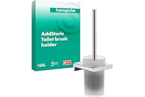 ‎HANSGROHE hansgrohe AddStoris Uchwyt na papier toaletowy z osłoną czarny chrom szczotkowany, 41753340