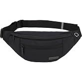 MAXTOP Fanny Pack for Women Men with Headphone Jack and 4 Zipper Pockets, Adjustable Belt, Bag for Outdoor Training, Travel,