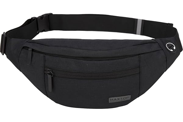 MAXTOP Bältesväska för kvinnor och män Hip Pack Utomhus Stor Mobilväska Sport Vattentät Löpbä Axelväska Pengar Bä för Camping Vandring Fitness Cykelgåvor Fickor med 4 dragkedjor