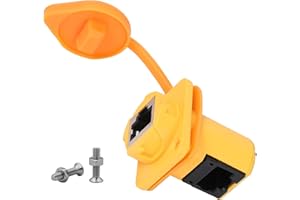 QIANRENON 90° Angle RJ45 Panel Mount Réseau Adaptateur CAT6 RJ45 8P8C Femelle à Femelle Droit Angle étanche Connecteur, pour systèmes de réseau Ethernet LAN