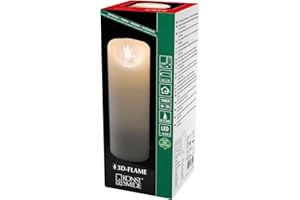 Konstsmide Świece bateryjne 3D Living Light, zasilana bateriami, migoczący, ruchomy płomień, prawdziwy wosk, funkcja timera na 4 lub 8 godzin, 18 x 10 cm, ciepła biel