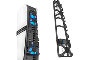NANANINO PS5 Pro Lüfter mit USB-Anschluss, dreifache Hochgeschwindigkeits-Lüfter für effiziente Wärmeableitung, einstellbare Geschwindigkeitsmodi, blaue LED-Lichter, leiser Betrieb für PlayStation 5