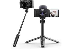 ULANZI RMT-01 Kabelloser Handgriff Stativ für Sony ZV/A/R/FX Serie, Canon R/D/Mark Serie, Nikon Z Serie, Smartphone, Selfie Stick mit Fernbedienung Fokus Zoom, Kamera Stativ für Video Vlog