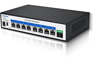 Goalake Switch Bureau 8 Ports 2.5G + 1 Port SFP+ 10G | Non Géré | Multi-Gigabit | Plug & Play | 802.3X | Ideal PME/Petit Bureau