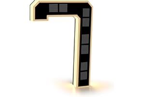 CARPESUN Solar Hausnummer Beleuchtet für Außen Wasserdicht, Beleuchtete Hausnummernschild Solar, Hausnummernleuchte Schwarz Groß - Höhe 23 cm (7-schwarz, 23CM)