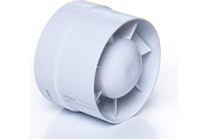 STERR IDM125 Inline Fan 125 mm / 5'' - Inline Fan - Small Extractor Fan - Inline Extractor Fan - Kitchen - Greenhouse - Tent - Garage