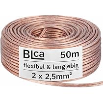 Goobay 15128 Cavo Per Altoparlanti 50m - Piattina Trasparente In Rame 2x1,5 Mm², Diametro 6mm Per Impianti Hi-Fi