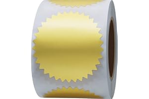 HYBSK Hylabelest 2 Inch Matte Gold Certificate Wafer Gear Labels Awards Legal Embossing Stickers (Gold)