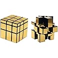ZY-Wisdom QIYI Best Speed Mirror Cube 3x3 Magic Cube Gold Mirror Blocks Cube 3x3x3 Different Shapes Puzzle Cube Toys for Kids Adult