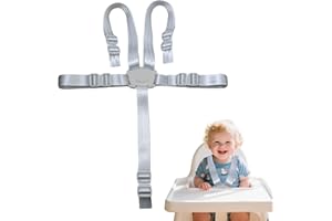 METALNUTS Hochstuhl Sicherheitsgurte – 5 Punkt Gurt Ersatzgurt für Hochstuhl/Kinderwagen, Verstellbare Sicherheitsgurte, Wandelbarer Schulter- & Hüftgurt, Universell Einsetzbar & Hautfreundlich für Babys