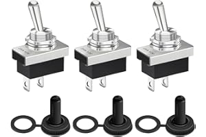 ROMINVIC Kippschalter KN3D-101 Ein/Aus(On/Off)，2 Anschlussstift 12 VDC 25 A mit wasserdichter Kappe 3 Stück