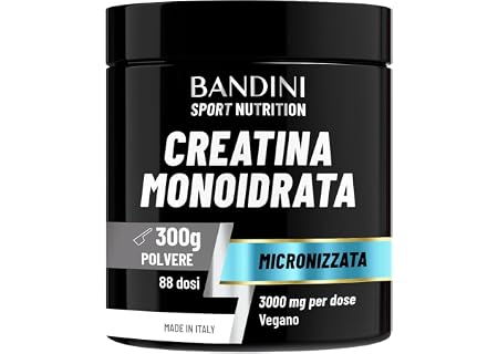 Bandini® Creatina Monoidrata in Polvere Pura al 100% - 300g con Dosatore | Integratore per Allenamento, Sport, Palestra e…