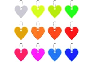 Namalu 12 Pezzi Pendente Riflettente di Sicurezza Ciondoli Catarifrangenti Portachiavi Multicolore Attrezzatura Catarifrangente di Sicurezza per Decorazioni Zaini Passeggiate Cellulare