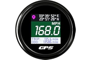PIOUSUNT 52MM GPS Geschwindigkeitsmesser Messgerät Digital Wasserdichte Boot Km/h mph Knoten Einstellbare GPS Antenne 9-32V fit Auto LKW Motorrad Marine