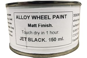 FASCINATING FINISHES LTD 1 x 150ml Matt Black Alloy Wheel Paint