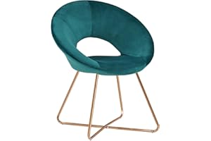 Duhome Sedia da sala da pranzo sedia di sala d'attesa conferenza design straordinario con piedini in metallo sedia imbottita 439D, colore:verde bluastro-1, materiale:velluto